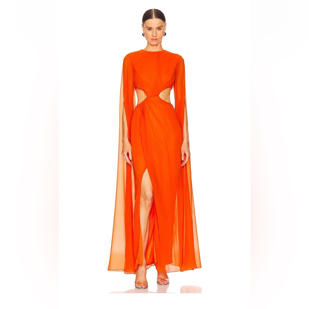 YAURA RENI DRESS: Elegant Orange Evening Gown